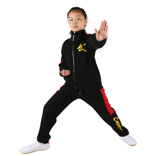 冬季儿童武术训练服加绒加厚长袖套装搏击格斗练功服武馆校服定制