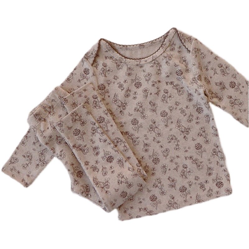 可可妈女宝宝爆款碎花可爱连体衣哈衣秋季打底裤纯棉婴儿爬服套装