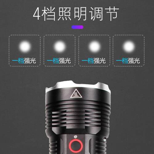 PYM-90-1氙90强光大手电筒可电超亮远射气0灯500充0户外w聚光大功