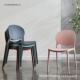 塑料10174椅子可现代简约餐加厚塑料椅带靠背叠放椅子商用厅休闲