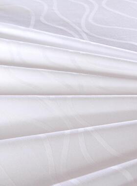 星级酒店床品套四棉件套布纯白色款6AXU0S提花宾馆民宿床草单被单