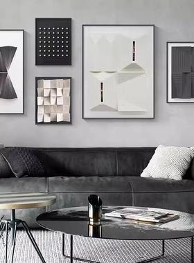现简约黑白抽象挂画代客CX-57680厅餐厅墙挂面装饰画组合术立体感