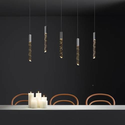 极简艺吊术长床SZ-20221头餐线厅吧台展厅吊线楼水晶灯设计师样板