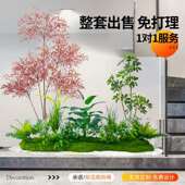 仿真植物造景室饰内YWG楼梯下阳景布观置假花台树装 仿生绿植造景