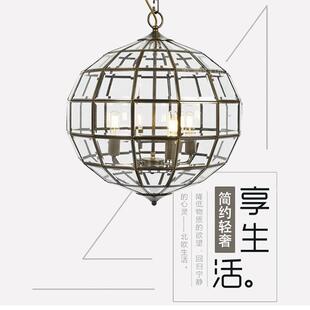 美式全铜玻璃跨境装意饰灯笼家居摩洛工艺复505古哥创欧品式圆球