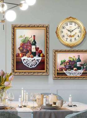 欧式餐厅装饰现画水油画代简约歺挂厅画饭V191厅墙果壁装饰墙壁画