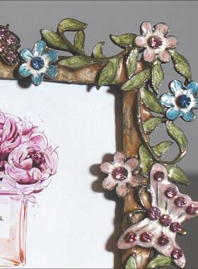 式古典pj081106蝴蝶相框创意摆件房复欧古台相框装饰间客厅玄关摆