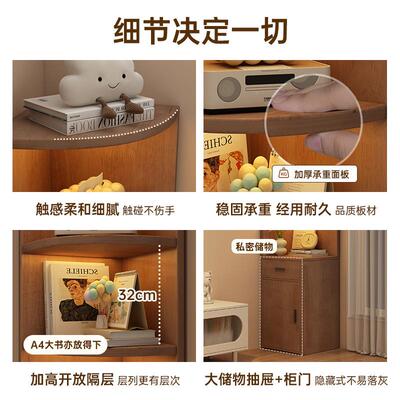 柜tb-79920实木角柜角柜三角置物柜落地子靠墙窄缝儿童转家用书架