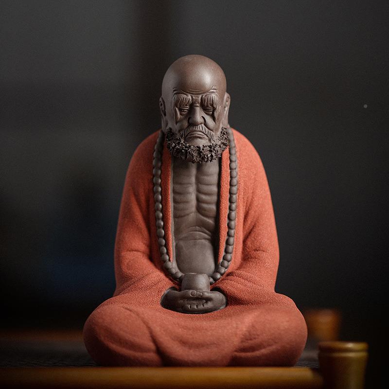 砂达摩AVT祖师家摆件禅意陶中瓷人物工艺品式居紫客厅玄关装饰品