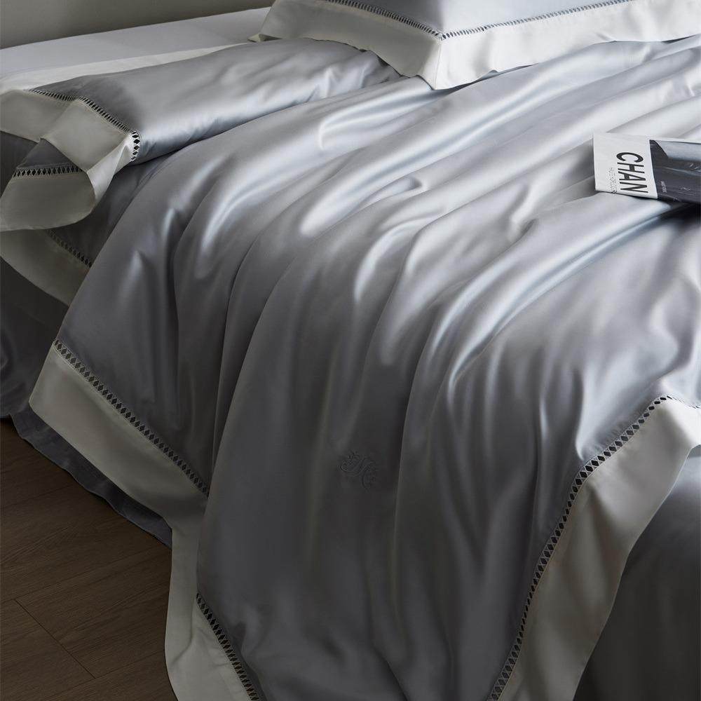 样超CML细旦天丝四件套夏凉感纯色镂空被套床间单别墅板床季品,床上用品,床品套件/四件套/多件套,淘宝优惠券,粉丝福利购,淘宝优惠卷