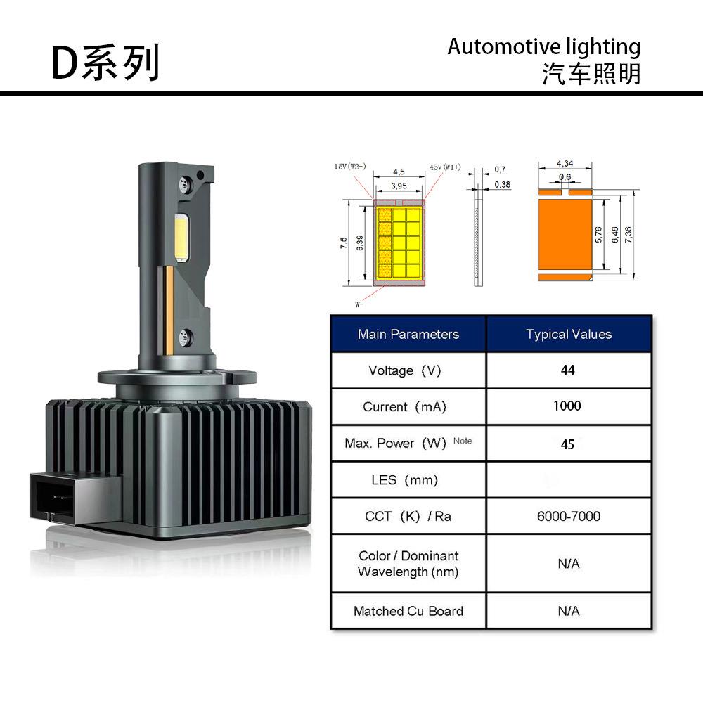 汽车LE大灯D铜系列DD1SD2SD3SD4SD5DD8双管导热灯前大灯