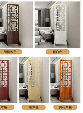 新中式屏风隔断实木玄37566关折屏约折空叠装饰镂雕花简进公门办