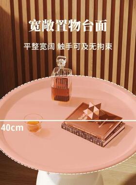 茶几厅家创意沙发边客用几轻计奢设感铁艺小户型圆桌WQM床头柜替