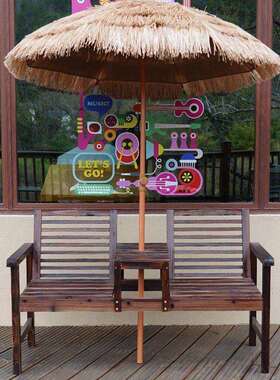 化防腐碳茶木桌椅户庭院靠背外椅VUX子阳台实木长凳坐椅室内双人