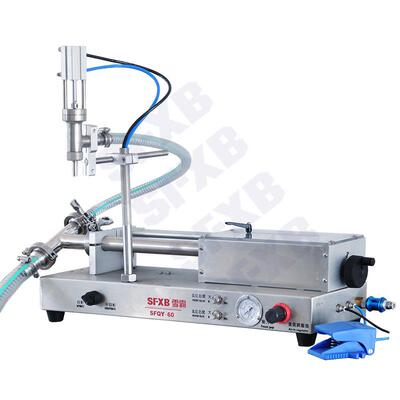 全自动气动单头液体灌机台式半KRP自动稠分液度体装机装脚踏简易