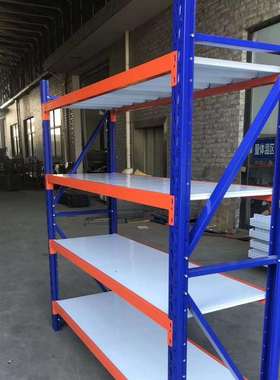 仓工重库超市仓储货架厂中型加多层层板家用储物架706承厚240kg一