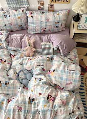 A类床上6555其他用被品四套纯棉件床单套被罩笠学床生宿舍三件套4