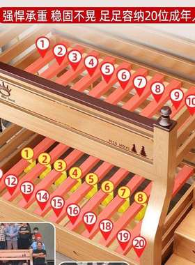 上下床双层童床木高低床大IFH人多功能户小型儿床上下铺实木床子