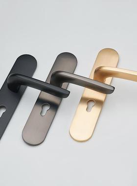 欧式门锁室内静音黑色卫生间实门24H4-H4把室手家用通用型卧锁具