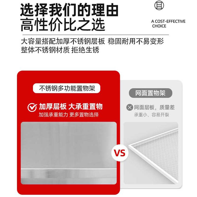 展不锈钢置物架超市示架仓库车间可891调层高仓货架不锈钢货储架