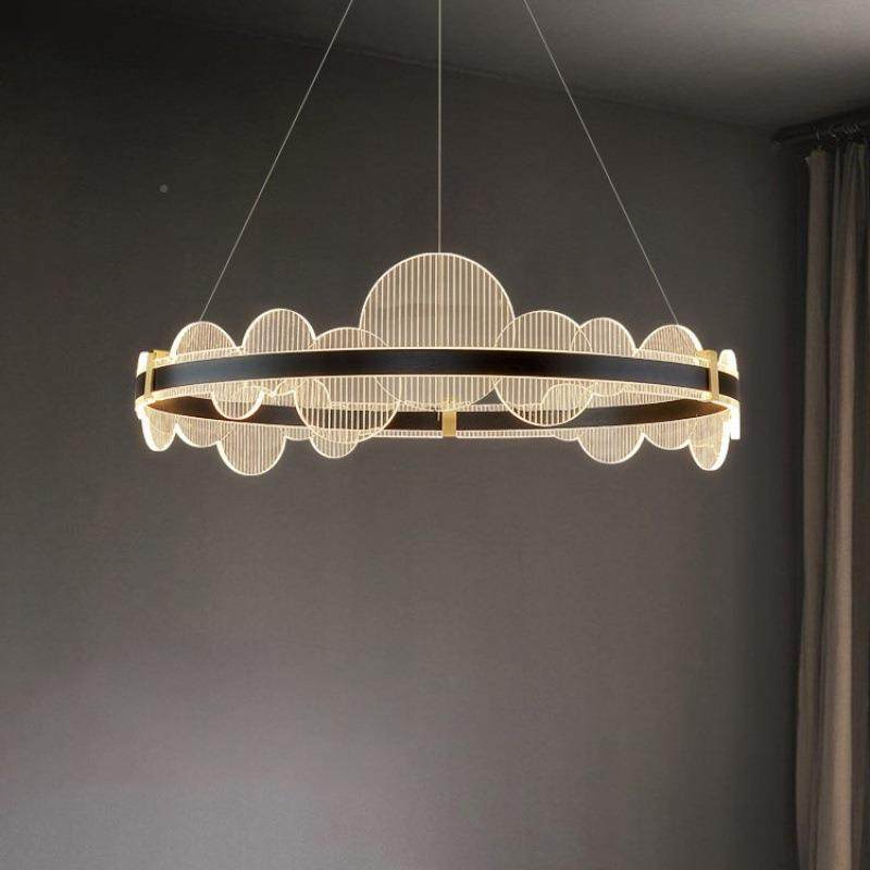 气现代意式极简客环厅高厅端环形吊29灯新款简约大轻奢餐主灯圆灯