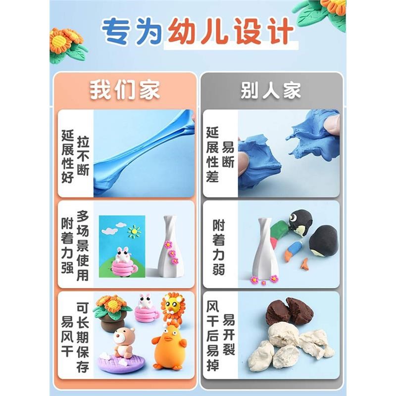 超轻黏土小学生彩泥儿童橡皮泥幼儿园无味36色diy手工玩具装
