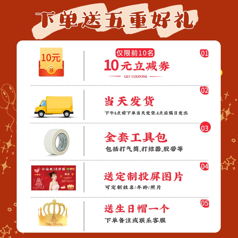 18岁成人礼男女孩生日装饰快乐氛围场景布置气球氛围高级感十八岁