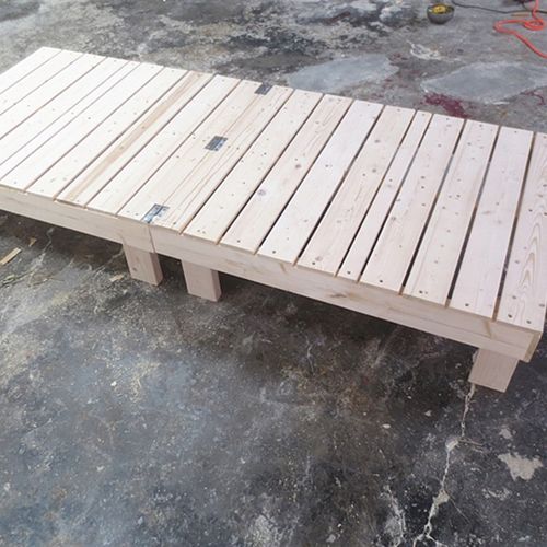 包邮定做现代简约折叠实木床板1.5米加宽双人排骨架1.8松木榻榻米