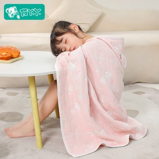 纯棉纱布午睡毯小学生教室儿童午休毯学校趴睡披肩被子斗篷帽毛毯