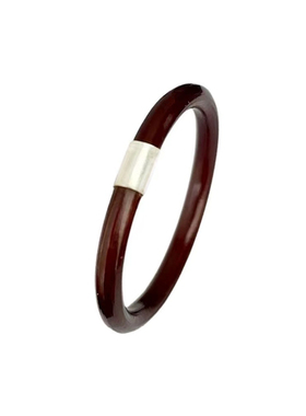 鸡血藤戒指女男单身情侣对戒小众简约素尾戒本命年小指木手工指环