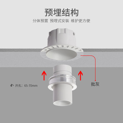 可摆头可调角度摇头窄边框无边框射灯象鼻家用嵌入式led玄关背景