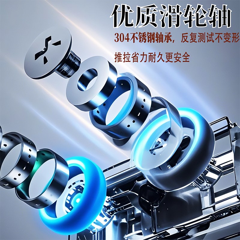 一字型淋浴房全包框缓冲双移门玻璃隔断卫生间干湿分离整体洗澡间