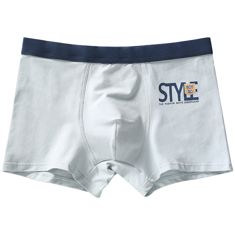 男生内裤纯棉透气抗菌初高中学生平角裤15岁发育期青少年大童四角