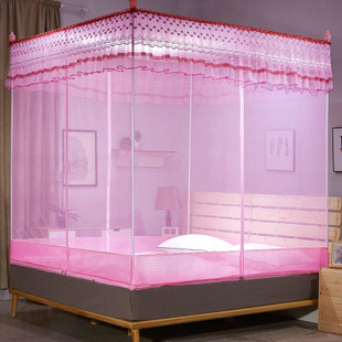 现货新款 蚊帐1.8m床双人家用1.8x2.0米加厚加密宝宝防摔防掉床1.3