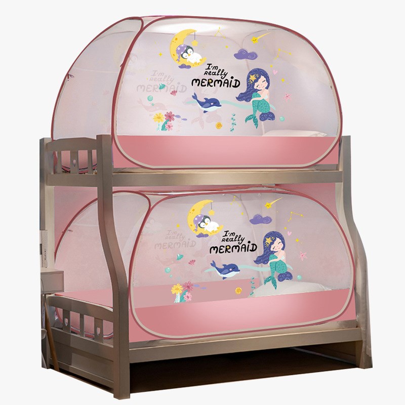 加密免安装蚊帐80*190*90*2*1.3*1.95*1.4*1.8折叠上下铺三门儿童