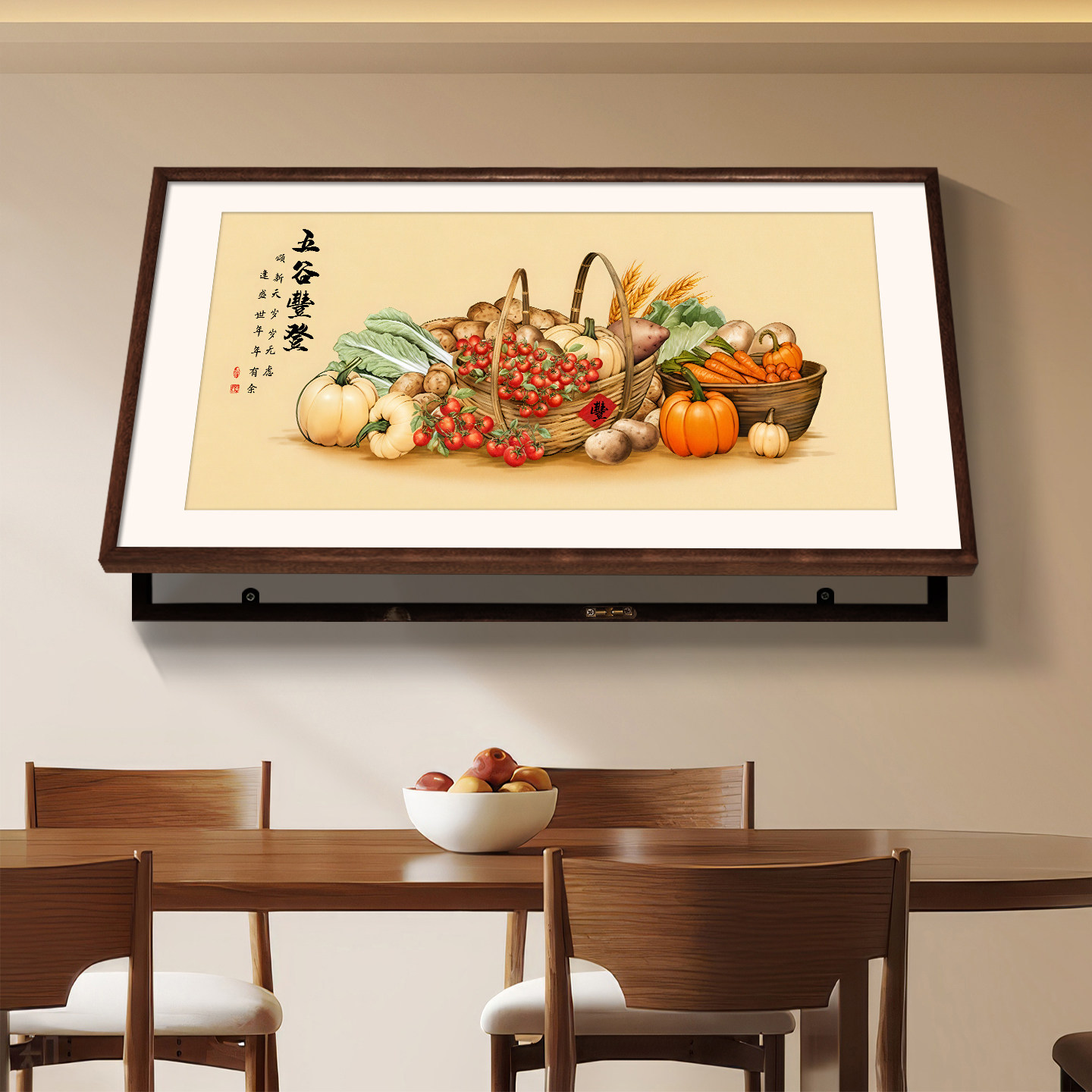五谷丰登实木电表箱装饰画大尺寸横版遮挡配电箱总闸挂画2025新款