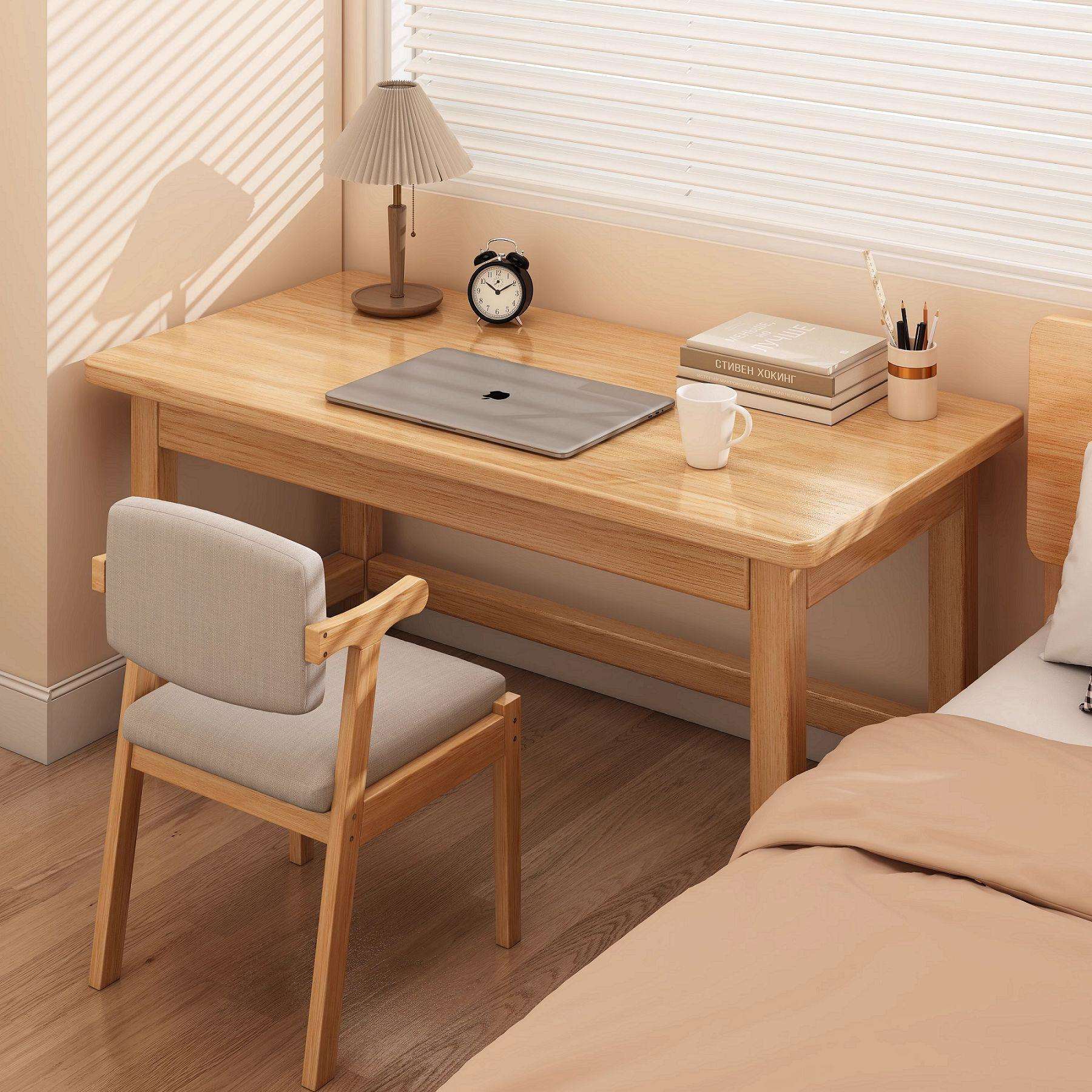 实木书桌家用学习桌卧室电脑桌学生学习写字桌办公桌简约现代桌子