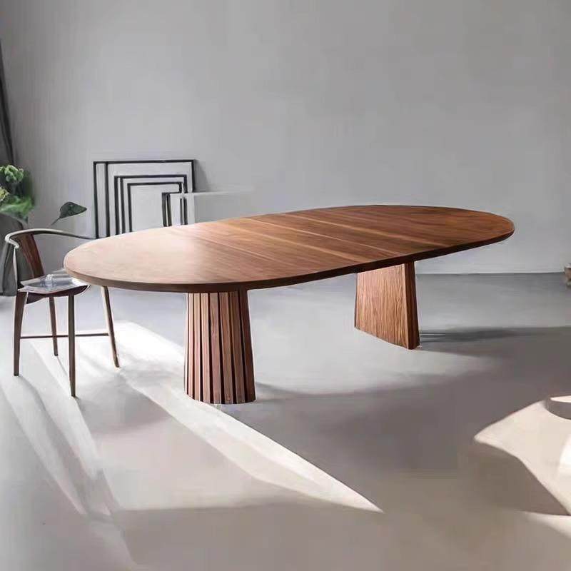 中古风实木餐桌法式设计师复古创意原木工作台办公桌椭圆形洽谈桌,3C数码配件,USB灯,淘宝优惠券,粉丝福利购,淘宝优惠卷