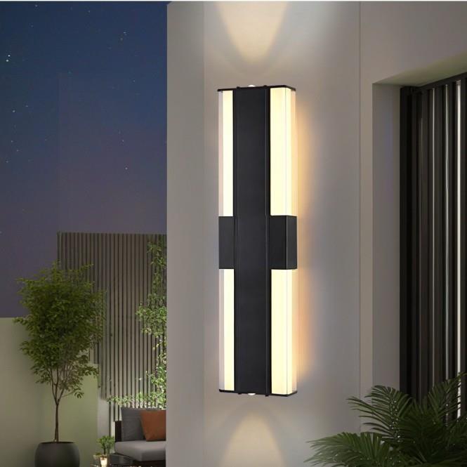 简约户外装饰超亮防水壁灯庭院别墅大门柱灯上下发光室外长条壁灯