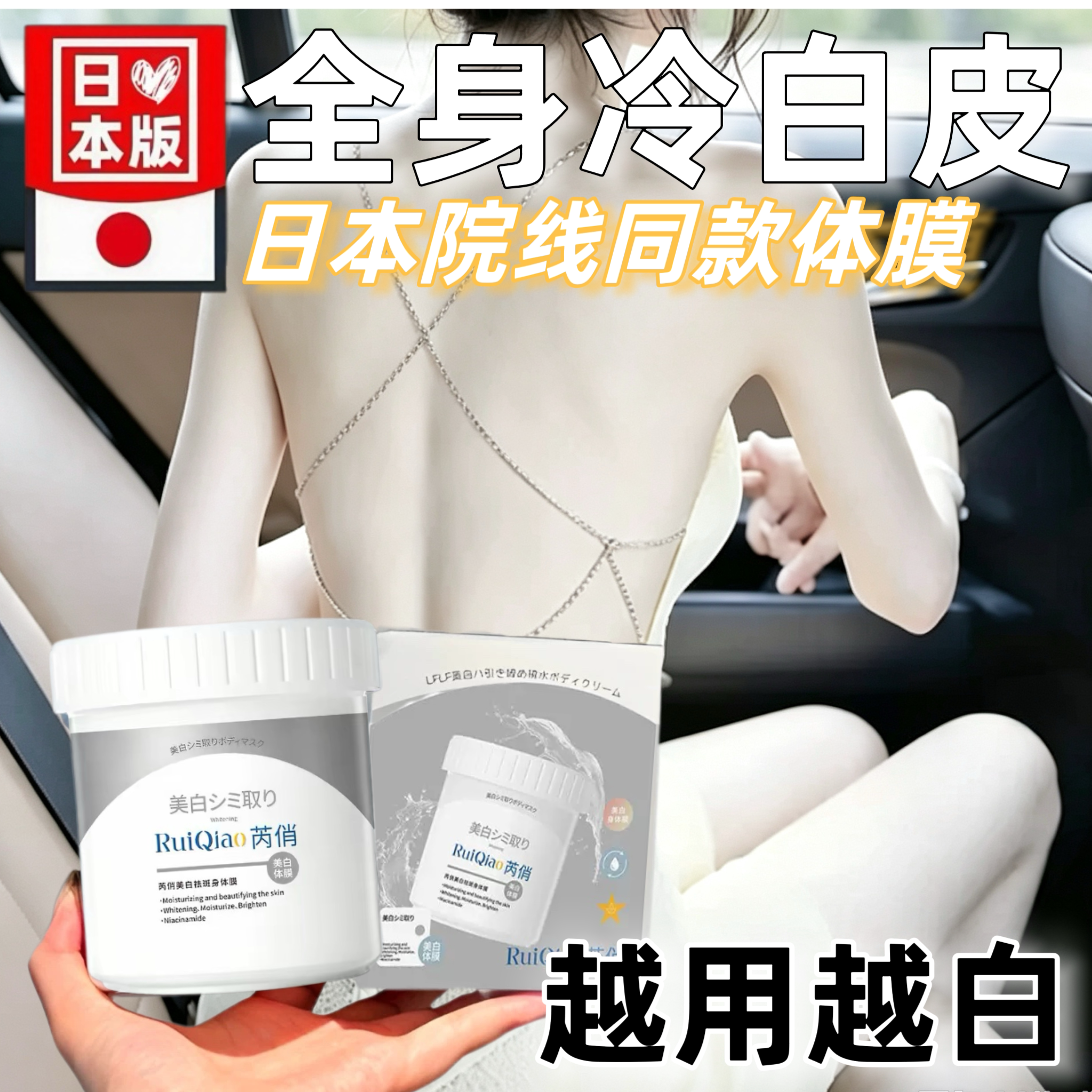 美白体膜烟酰胺全身院线嫩肤身体乳保湿滋润涂抹式面膜去黄提亮