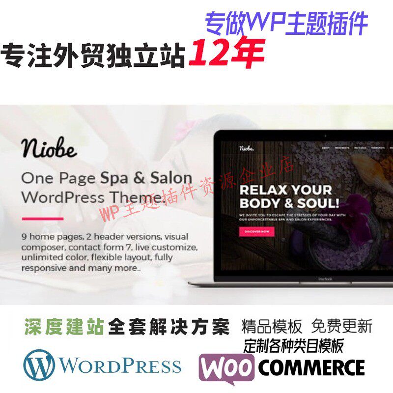 Niobe-水疗和沙龙 WordPress 主题沙龙美容健康服务中心网站模板
