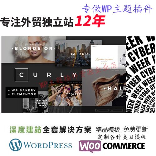 Curly-WordPress主题美发师和发廊的时尚主题展示网站模板