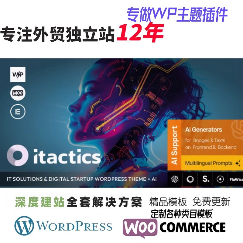 ITactics - IT解决方案和数字创业WordPress主题 + AIWP主题模板