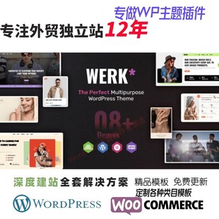 Werk 跨境网站模板 多用途WordPress主题无人机箱包化妆品运动鞋