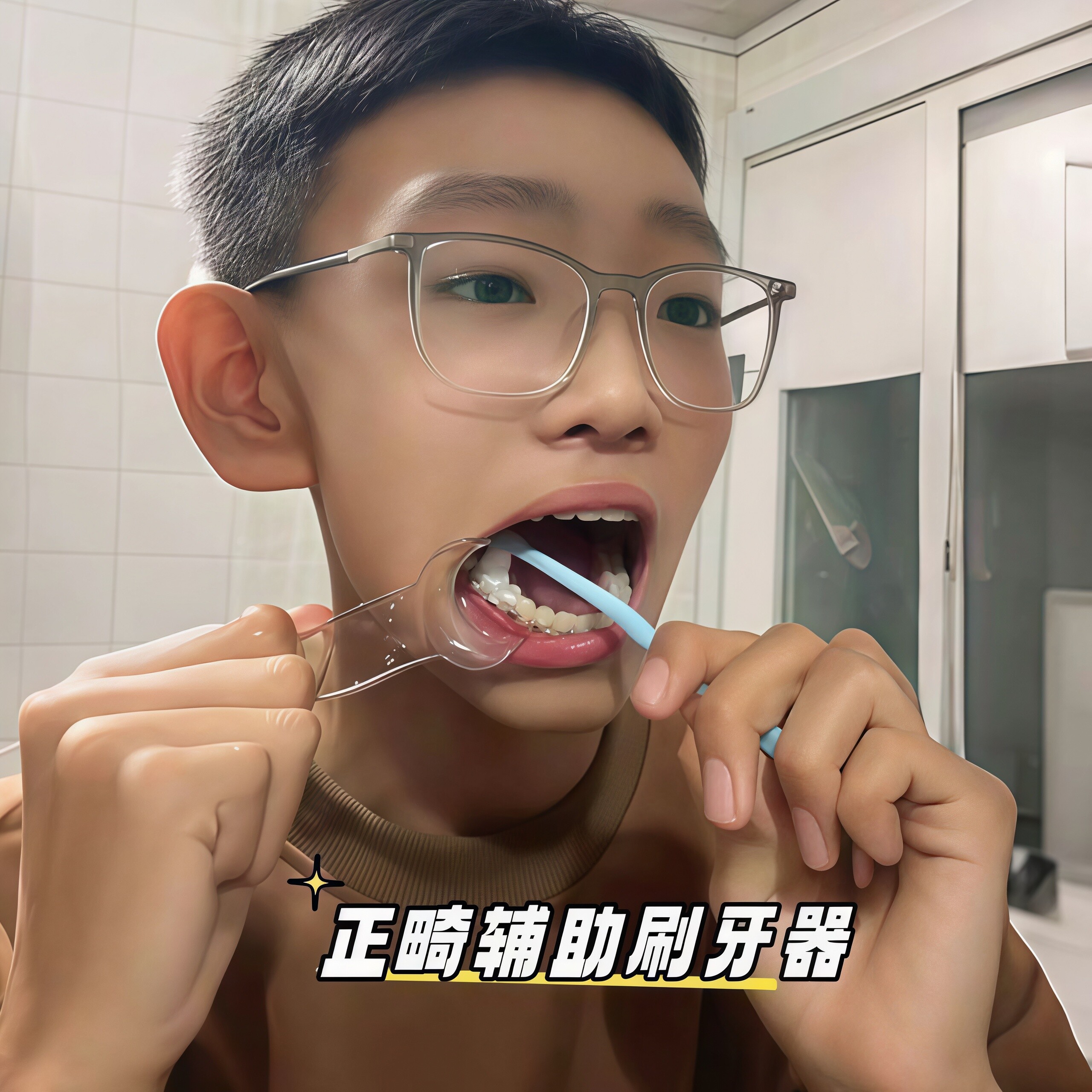儿童刷牙辅助器开口器扩嘴工具
