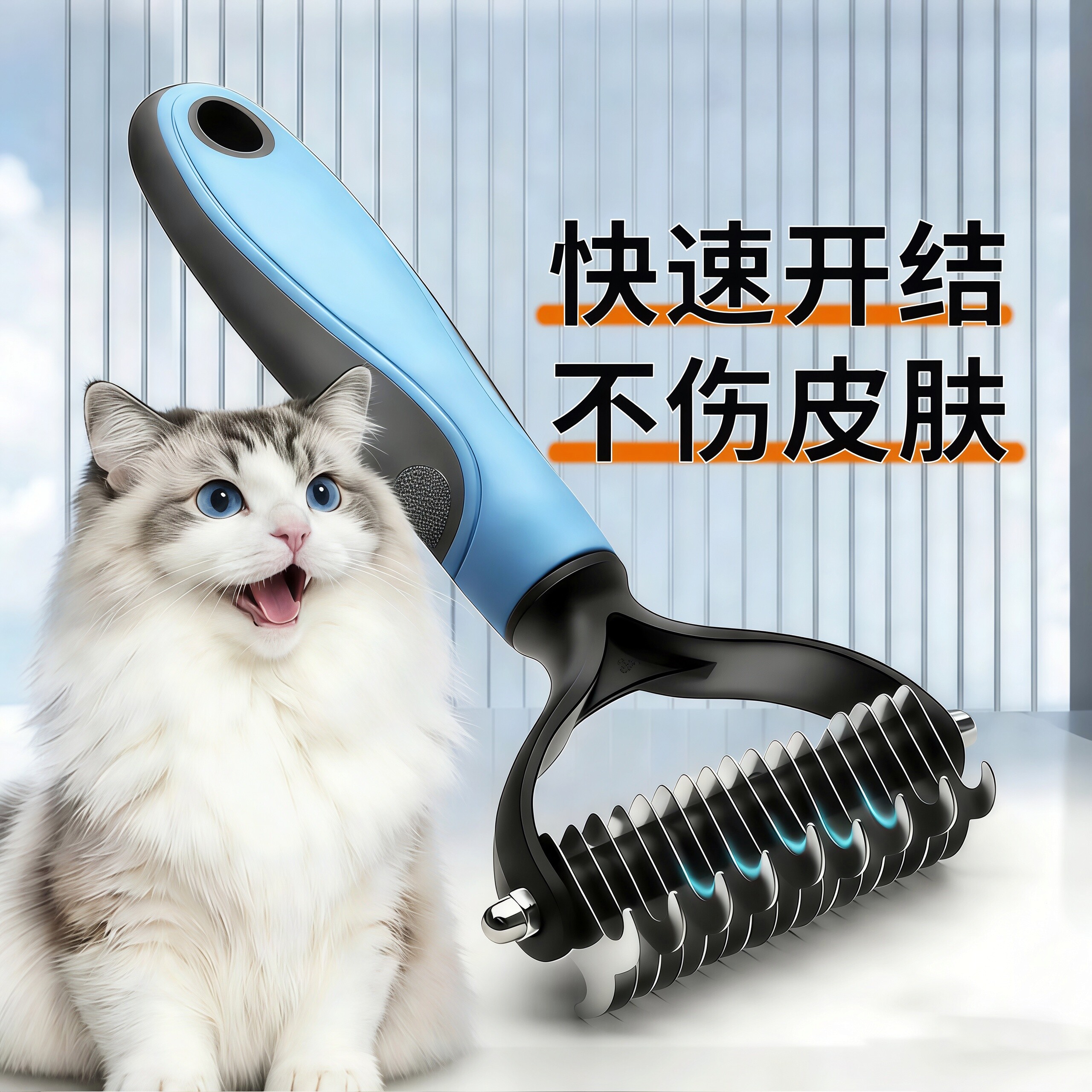 狗毛清理神器狗狗开结梳宠物梳毛专用梳子刮毛器去浮毛猫毛打薄器