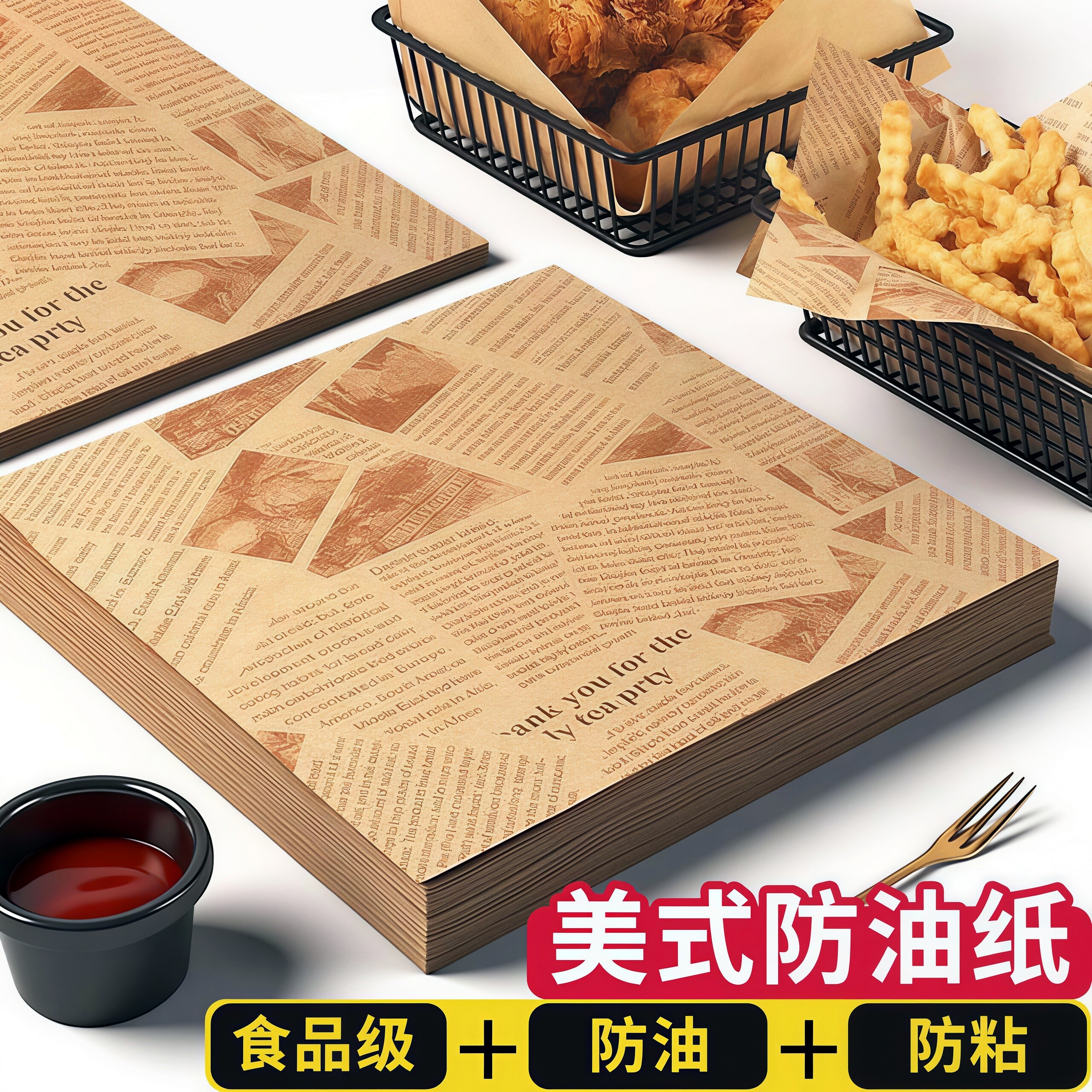 防油纸垫纸面包餐盘纸美式汉堡包