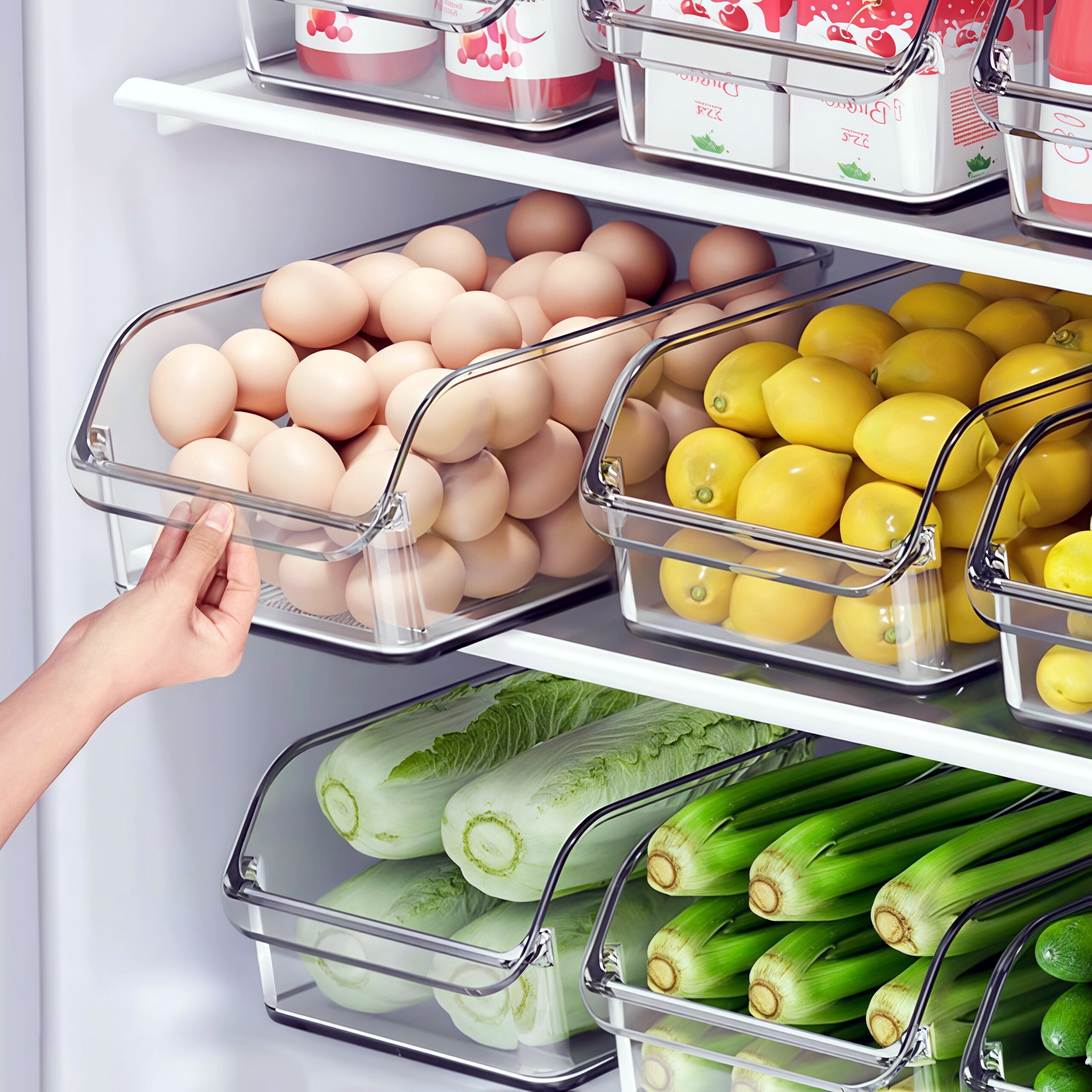 抽屉式冰箱收纳盒食品级保鲜盒