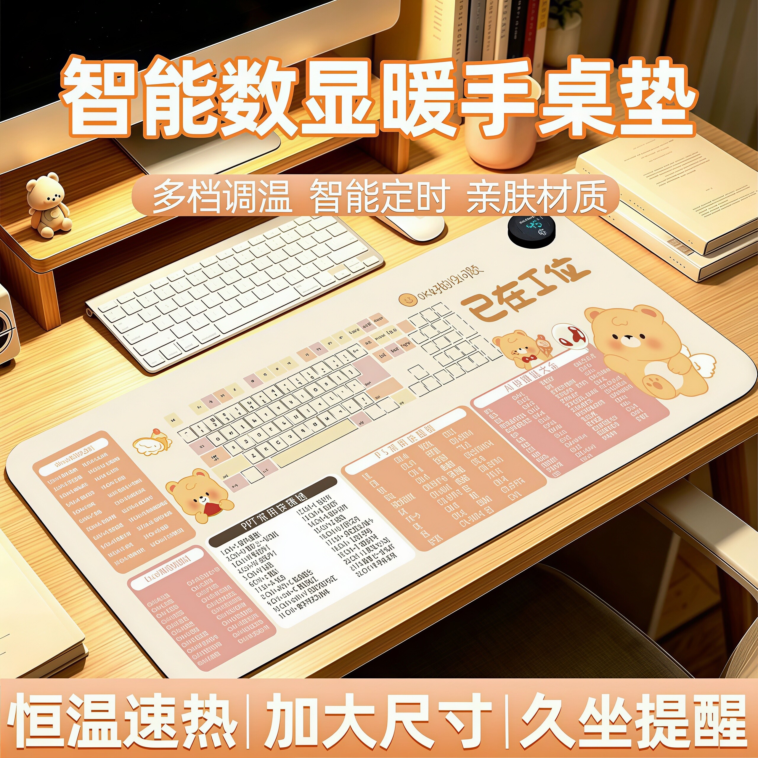加热超大暖桌垫鼠标垫防水恒温