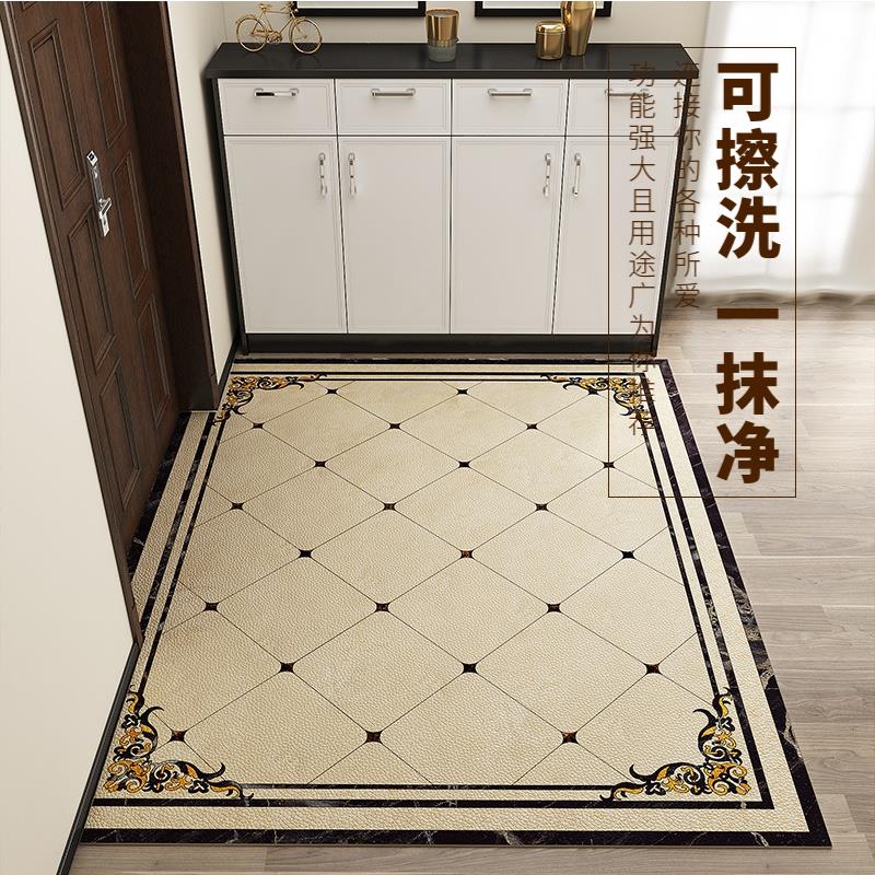欧式pvc皮革入户门进门地垫门口高级脚垫垫子地毯防水耐脏免洗